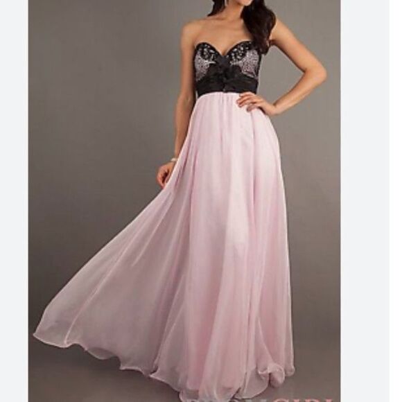 Blush Prom by Alexa Dress Formal Bridesmaid Prom Evening Gown Black/Pink Size 6 - Picture 14 of 14